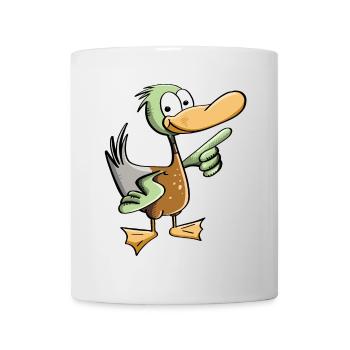 Lustiger Erpel - Ente Comic - Tasse - Weiß - Vorne