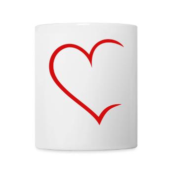 Herz offen - Tasse - Weiß - Vorne