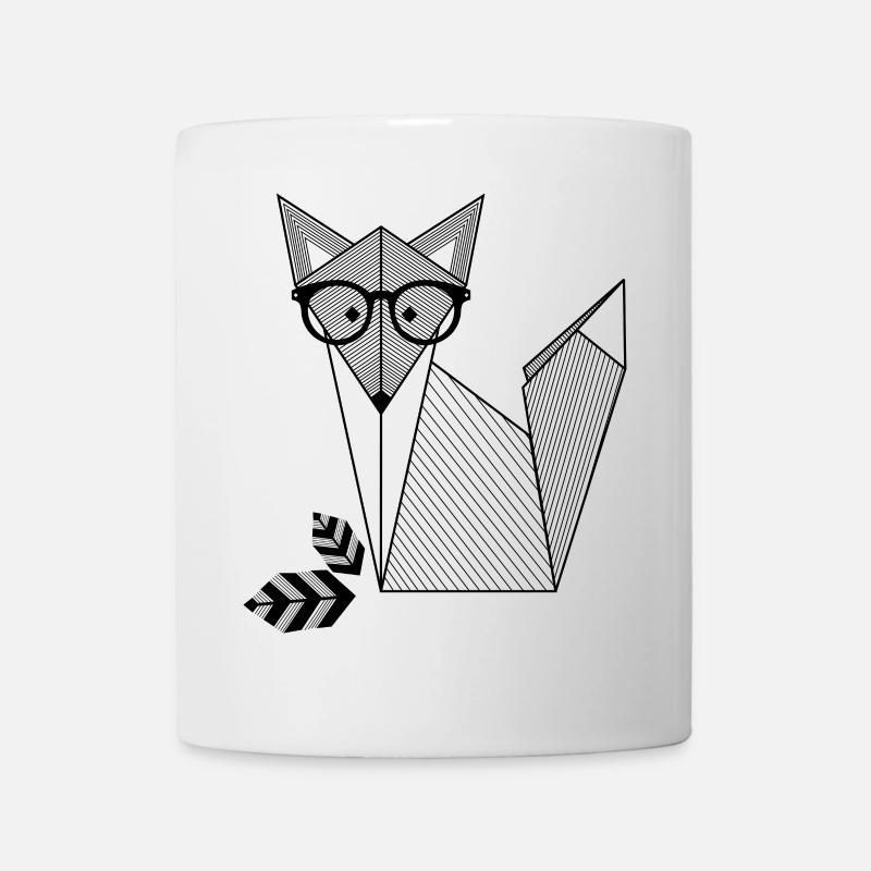 Origami Renard Avec Des Lunettes - Mug blanc - blanc