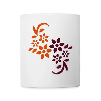 Blumen - Tasse - Weiß - Vorne