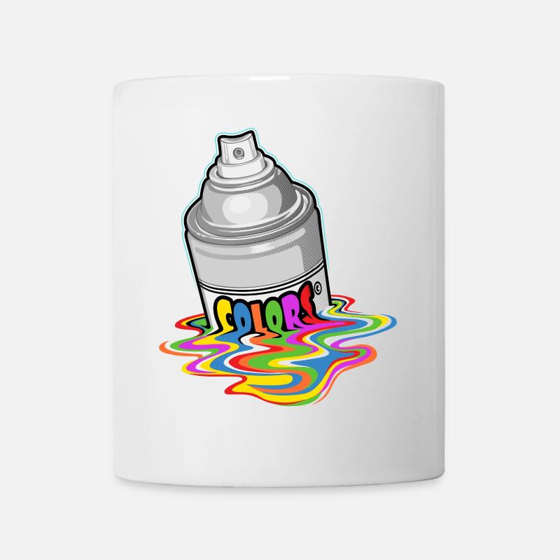 Bombe de peinture qui fond - Mug blanc - blanc