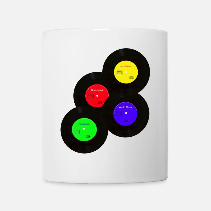 Vinyles Musique Jazz Rock Pop - Mug blanc - blanc
