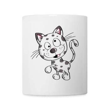 Knuffige Katze - Katzen - Kater - Stubentiger - Tasse - Weiß - Vorne