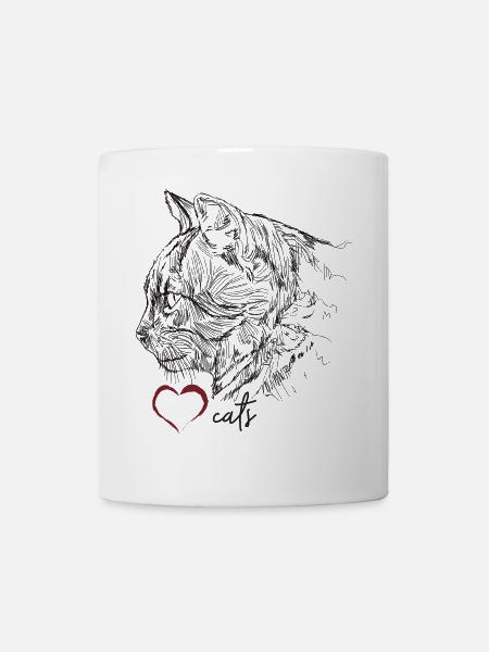 Katzengesicht - Tasse - Weiß