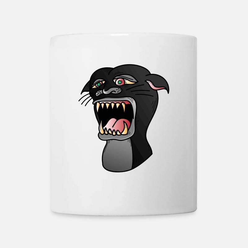 Tattoo Panter Kopf Körperkunst T-Shirt & Geschen - Tasse - Weiß