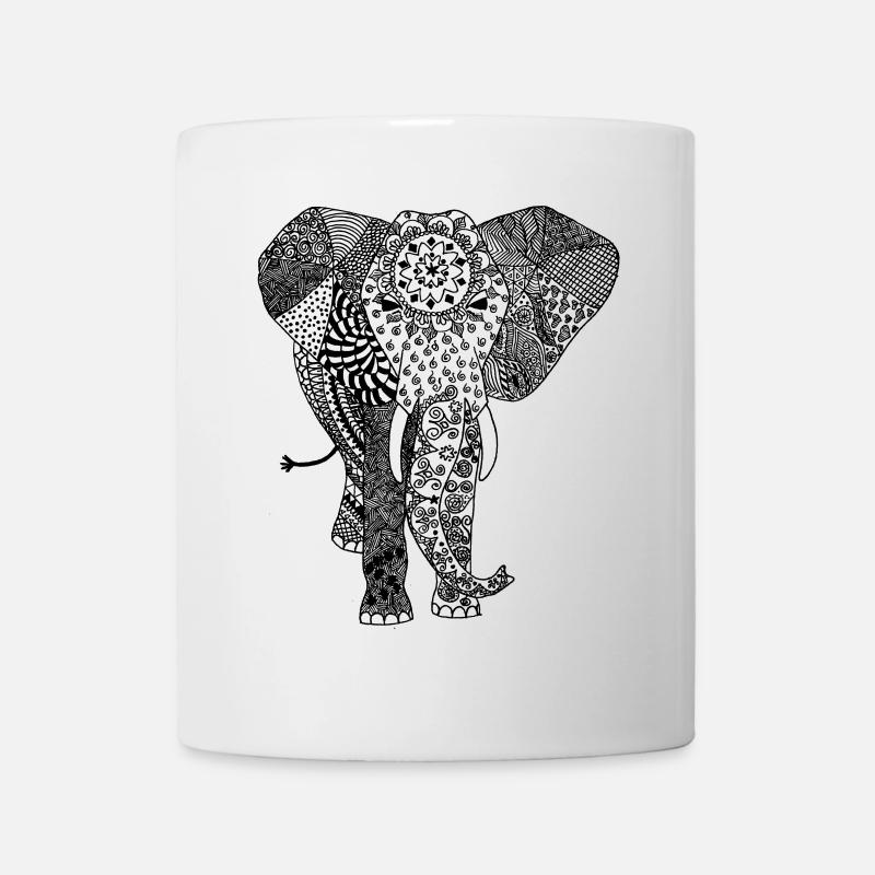 elefant muster - Tasse - Weiß