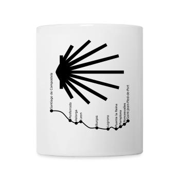 Chemin de Santiago 034 Noir - Mug blanc - blanc - Devant