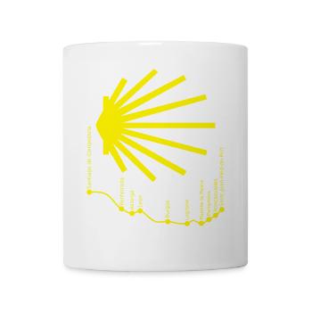 Chemin de Santiago 034 Jaune - Mug blanc - blanc - Devant