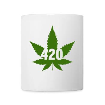 CANNABIS MARIHUANA HANFBLATT 420 - Tasse - Weiß - Vorne