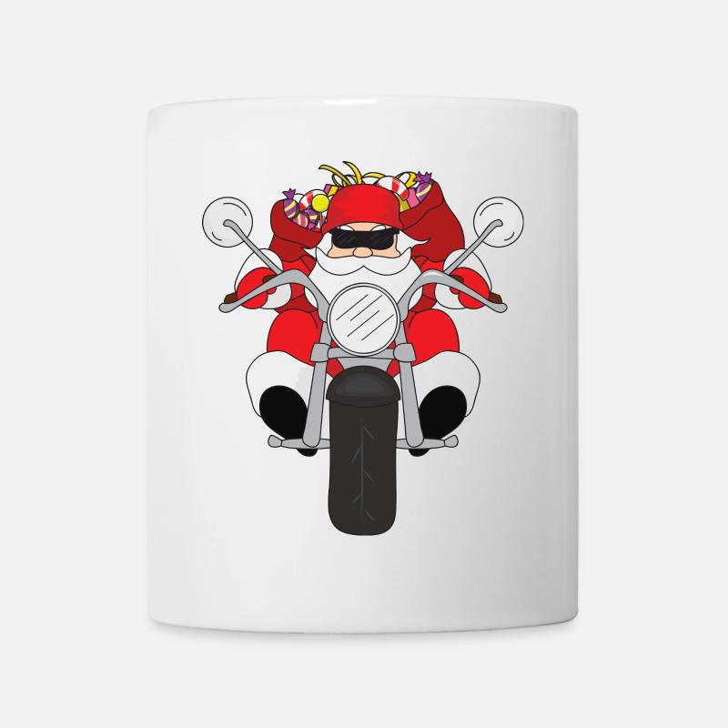 Noël Moto Père Noël Père Noël - Mug blanc - blanc