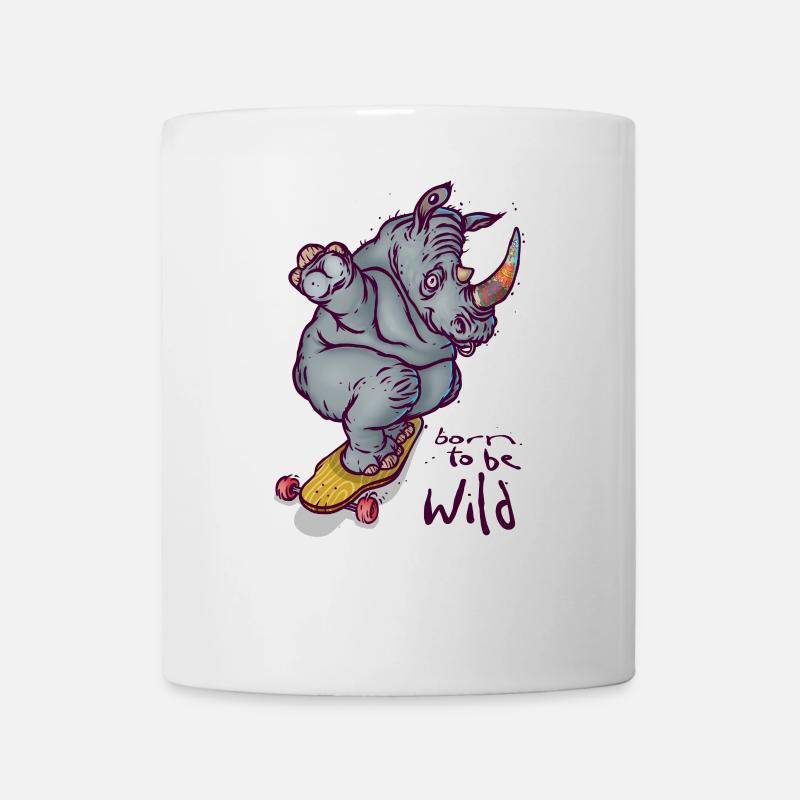 NÉ POUR ÊTRE SAUVAGE - Mug blanc - blanc