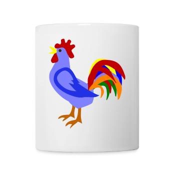 Colorful rooster in art design - Mug - white - Front