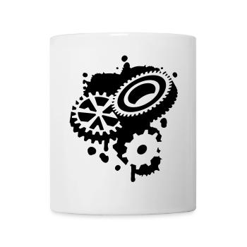 Drei Zahnräder als Graffiti - Tasse - Weiß - Vorne