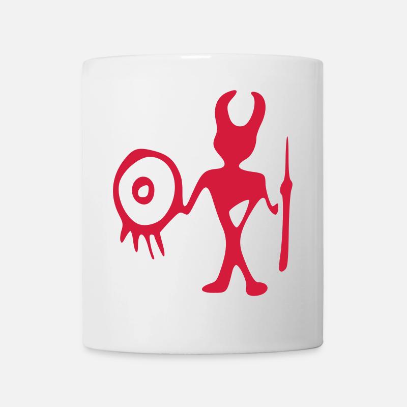 petroglyphe jäger vektor - Tasse - Weiß