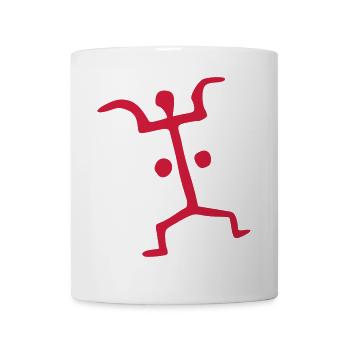 vecteur de femme pétroglyphe - Mug blanc - blanc - Devant