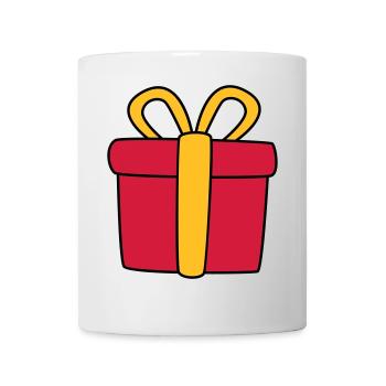 Geschenk - Frohe Weihnachten, Merry Cristmas, Xmas - Tasse - Weiß - Vorne