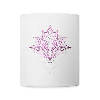 Lotus lotus flower moon om symbol yoga - Mug - white - Front
