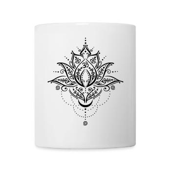 Lotus lotus flower moon om symbol yoga - Mug - white - Front