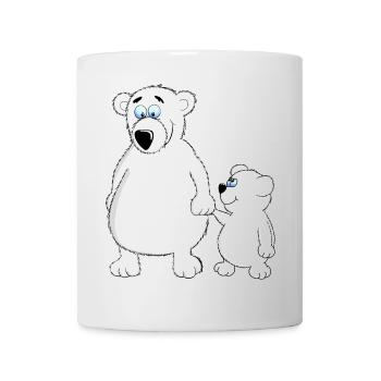 Drolly bébé ours avec papa ou maman - Mug blanc - blanc - Devant