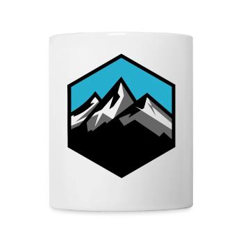 Mountain Logo Coat of Arms Hiking Trekking Mountain Symbol - Mug - white - Front
