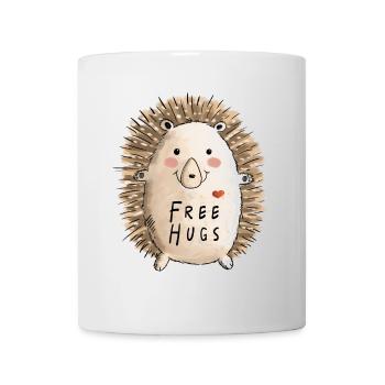 Free Hugs Igel I Kinder Comic Geschenk Herbst - Tasse - Weiß - Vorne