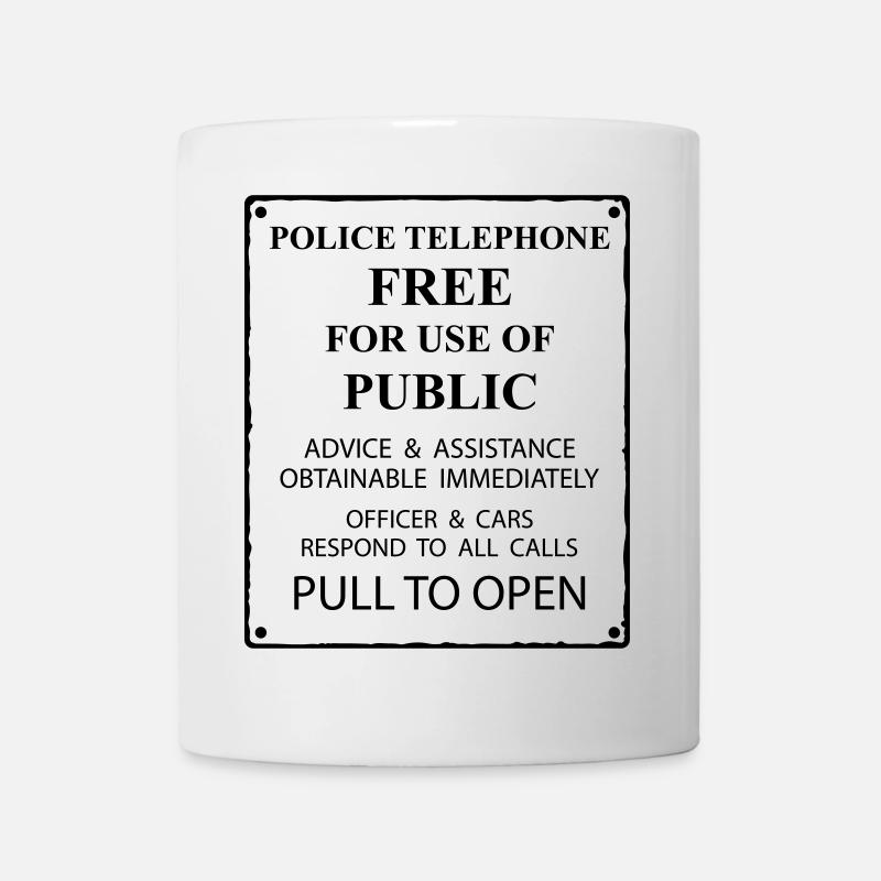 police box text - Tasse - Weiß
