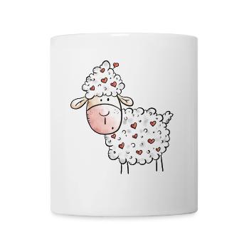 Moutons Avec Cœur I Motif Animal Motif - Mug blanc - blanc - Devant