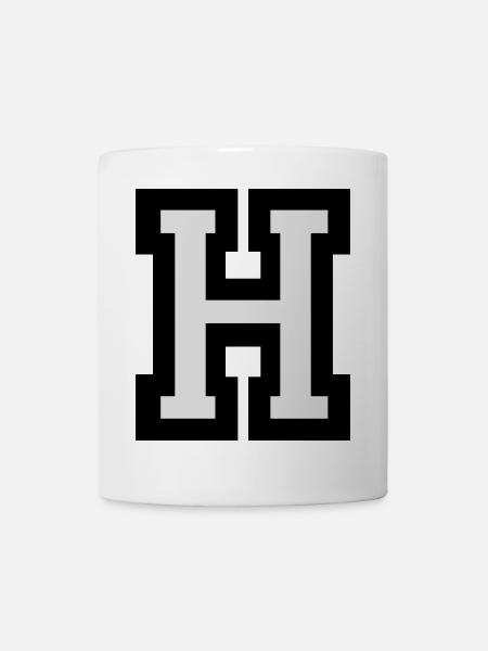 Lettre H en deux couleurs - Mug blanc - blanc