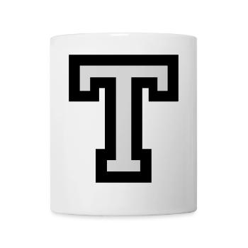 Buchstabe T - Tasse - Weiß - Vorne
