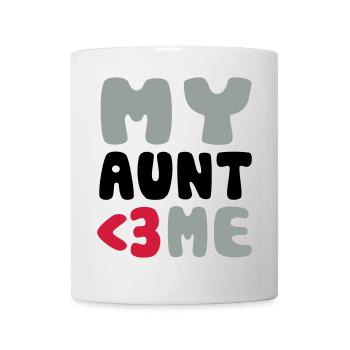 My aunt loves me - Ma tante m'aime - Mug blanc - blanc - Devant