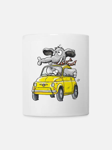 Elephant Car - Oldtimer - Mug - white