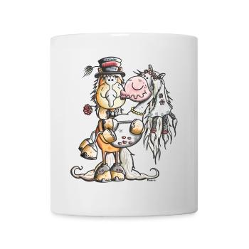 Horse mariée et le marié - Mug blanc - blanc - Devant