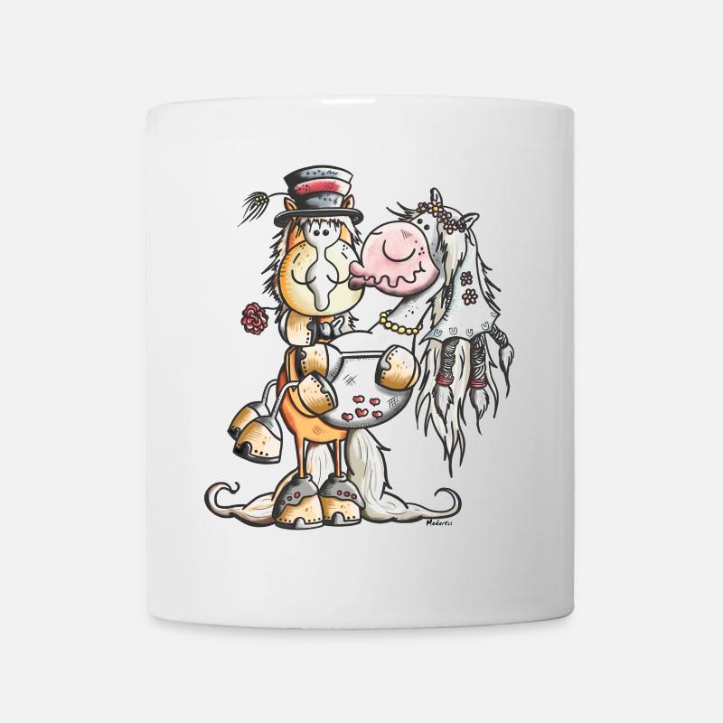Horse mariée et le marié - Mug blanc - blanc