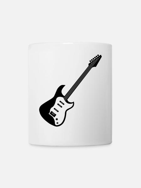 e-Gitarre Symbol Musik Gitarren Musiker Band icon - Tasse - Weiß