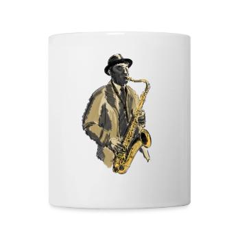 saxophon - Tasse - Weiß - Vorne
