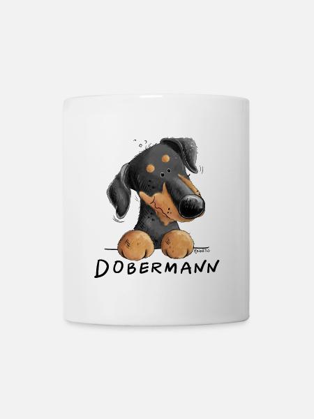 Lustiger Dobermann I Hund Comic - Tasse - Weiß