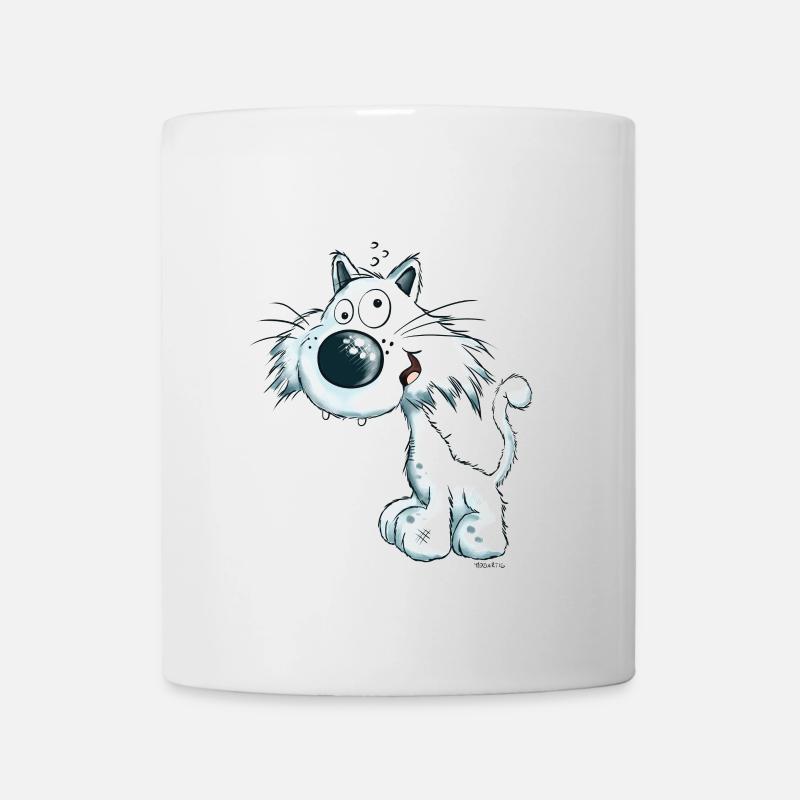 Freche Katze I Kätzchen Cartoon  - Tasse - Weiß
