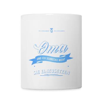 Finger weg! verrückte Oma Verwandte Familie Kind - Tasse - Weiß - Vorne