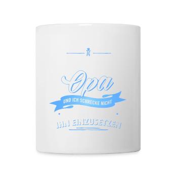 Finger weg! verrückter Opa Verwandte Familie Kind - Tasse - Weiß - Vorne