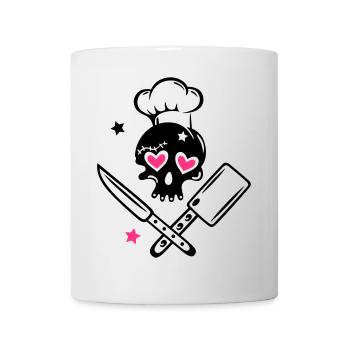 Skull girlie with cooking hat - Mug - white - Front