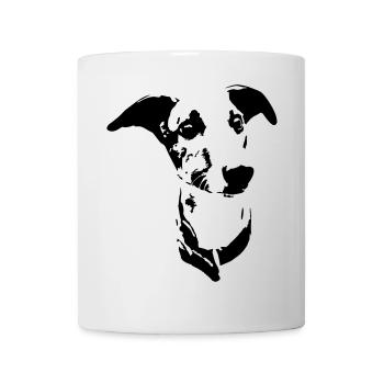 Whippet Kopf - Tasse - Weiß - Vorne