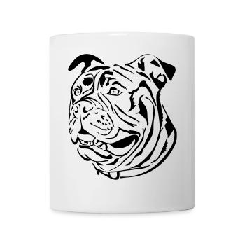 Old English Bulldog head - Mug - white - Front