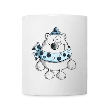 Drôle ours polaire - Hiver - Dessin animé - Mug blanc - blanc - Devant