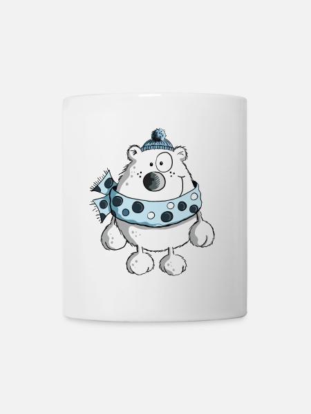 Drolliger Eisbär - Bär - Winter - Comic - Tiere - Tasse - Weiß