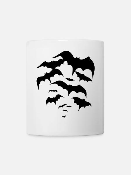 Swarm of flying bats. Vampires, dracula. - Mug - white