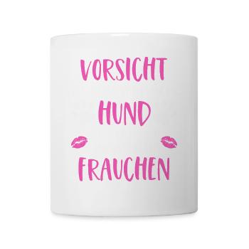Hunde Frauchen Vorsicht vor dem umwerfenden Hund - Tasse - Weiß - Vorne
