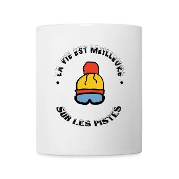 la vie est meilleure sur les pistes - Mug blanc - blanc - Devant