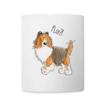 Sheltie Play - Shetland Sheepdog - Shelties - Hund - Tasse - Weiß - Vorne