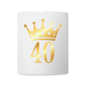 40. Geburtstag Krone (Vintage Goldgelb) - Tasse - Weiß - Vorne