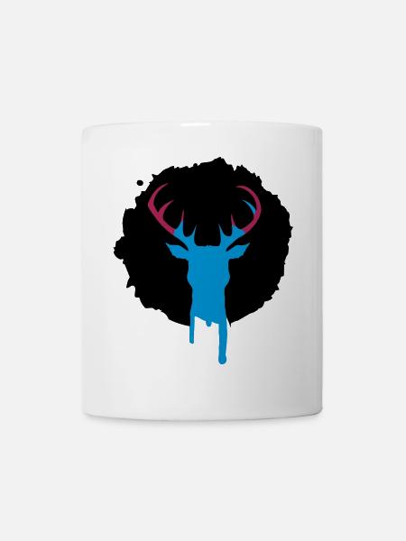 Hirsch Patch Graffiti - Tasse - Weiß